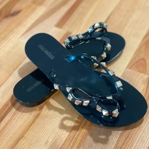 Mini Melissa-Mel Harmoni Sandals- Black/Gold Size 2